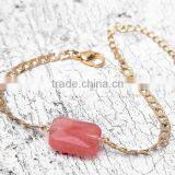 Irregular Natural Stone Charms Link Charm Bracelets Quality Stone Charm Metal Chain Bracelets for Girlfriend 2017 thumbnail-1