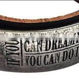 Handmade Square Tag Leather Bracelet With Words Engraved,wholesale Custom Mens Bracelets thumbnail-6