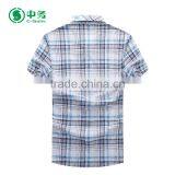 Fashionable Summer Short Sleeves 100% Cotton Mens Casual Check Shirt thumbnail-3