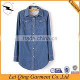 Fashion Blue Long Plus Size Shirts Women Denim Clothing Manufacturers Denim Women Shirts thumbnail-1