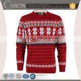 Crew Neck Long Sleeve Snowflake Jacquard Christmas Sweater for Men thumbnail-3