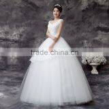 2016 New Women White Wedding Dress Sleeveless Beaded Wholesale OEM thumbnail-1