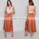 Newest Spring Summer Satin Wide Leg Floaty Pants for Women thumbnail-6