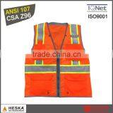 100% Polyester Safety hi Vis Sale Mesh Workwear Reflective Solid Vests thumbnail-1