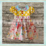 Hot sale 2017 summer latest long skirt design children's Color balloon pattern boutique clothing girl sleeveless dress