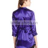 Roll 3/4 Tab Sleeve Satin Pintuck Tunic Dress thumbnail-2