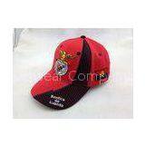 Red Cotton Embroidered Baseball Caps Hat Back Antique Buckle for Sport