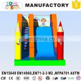 China cheaper price mini inflatable pencil style slide for indoor kids party