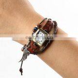 Ladies Women Fashion Stainless Steel Genuine Charm Lretro Genuine Leather Watch thumbnail-2