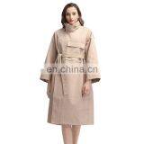 TWOTWINSTYLE Windbreaker For Women Turtleneck Long Sleeve Sashes Large Size Loose Casual Elegant thumbnail-1