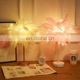 Modern Design Contemporary Contracted Nordic Creative Romantic LED Ostrich Feather Table Lamp Decor With Remote Control thumbnail-3
