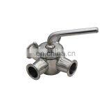 1.5 Inch Stainless Steel 3 Way Sanitary Plug Valve With Tri Clamp Ends thumbnail-5