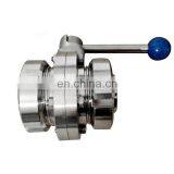 Sanitary Food Grade Stainless Steel SS316 Female/Male RJT Butterfly Valve With Pulling Handle thumbnail-3