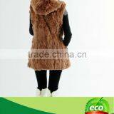 Brown Long New Style Rabbit Fur Winter Women Coat thumbnail-1
