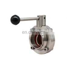 Tyco Valve Stainless Steel 304 316L Tri Clamp Manual Quick-Install Sanitary Wafer Butterfly Valve