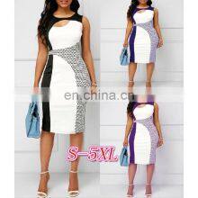 Wholesale Custom Brand Female Slim Fit Pencil Round Neck Sleeveless Party Formal Ladies Office Dress S-5XL thumbnail-1