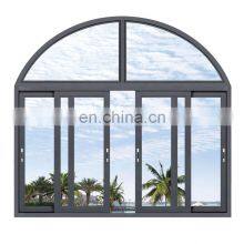 High Quality Aluminium Profile Double Glass Sliding Arch Window thumbnail-2