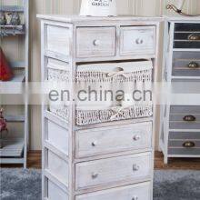 Factory Wholesale Solid Paulownia MDF Wood Chest With Wicker Drawer Storage Cabinet thumbnail-4