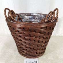 Hot Selling  Brown Color Wood Chip Fruit Basket For Flowers  For Sale