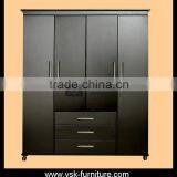 WD-043 Matt Black Latest Wardrobe Door Design thumbnail-1