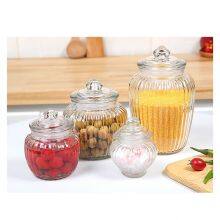 Exquisite Ribbed Glass Storage Jars With Lids - Ideal for Kitchen Pantry, Preserving Snacks & Ingredients! thumbnail-4