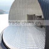 Popular New Design White and Black Rattan Outdoor Sun Lounger Wicker Patio Daybed Round thumbnail-3