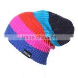 Promotional Wholesale Cheap Winter Adult Custom Woolen Stripe Pattern Knit Cap thumbnail-4