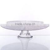 Handmade Clear Glass Cake Stand With Stem thumbnail-1