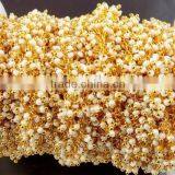 5 Feet White Pearl Hydro 24k Gold Plated Delicate Dangling Beaded Chain 2-2.5mm thumbnail-1