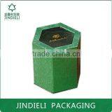 Hexagonal Green Perfume Box Packaging With Custom Logo