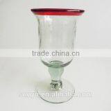 Hand Blown Red Colors Solid Round Juice Drinking Glasses High Quality thumbnail-1