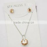 Fashion Earring Necklace Women CZ Crystal Stone Jewelry Set thumbnail-2