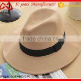 Multi-colors Cheap Plain Blank Wide Brim Wool Felt Fedora Hat Fashion Custom thumbnail-4