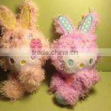 Plush Fluffy Rabbit Phone Car Strap Keychain