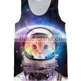 2016 Summer Style Space Cat Kitty Tank Top Spaceman Galaxy Football Vest Sports Jersey Tops thumbnail-1