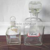 750ml Square Shape Wine Glass Bottle With Glass Stoppers thumbnail-1