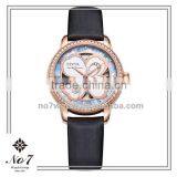 China Direct Factory High Quality Gold Leather Beautiful Lady Watch thumbnail-1