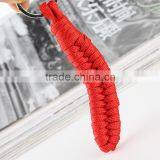 Wholesale Fishtail Weave Paracord Keychains, Red 550lb Paracord Key Ring