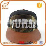 Custom 3D Embroidered Leather Flat Brim Caps Cheap Snapback Hats Wholesale thumbnail-2