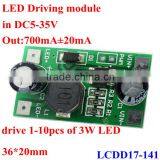 2W 3W Led Driver Circuit PCB Board Module 700mA PWM Input 5-35V 12V 8.4V 24V 15V DC to DC CC Constant Current