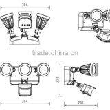 Triple Heads 36W 2700-6500K Die-cast Aluminum 220 Volt Motion Sensor Light thumbnail-6