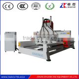 High Efficiency 4 Spindle Head CNC Router Machine For Cylinder Round Wood 1300*2500mm With NCStudio Control Air Cylinder 1325-4