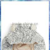 Bunny Ears Chunky Knit Winter Hood Scarf With Fluffy Lining for Girls thumbnail-2