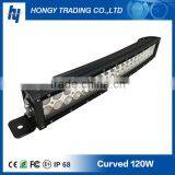 IP68 Unique Curved 20 Inch Double Row 120w Led Light Bar Car