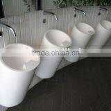 Acrylic Solid Surface Sanitary Ware Pedestal Basin, Artificial Stone Freestanding Wash Basin