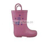 Flower Love Printed Handmade Kids Rubber Wellington Boots