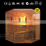 New luxury 2-in-1 wood used saunas combine steam sauna and far infrared sauna together