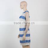 Latest Net Dress Blue and White Stripe Dress Fitness Dress for Girl Woman Summer Dress thumbnail-5