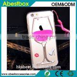 3D Liquid Wine Glass With Stand Phone Case for Iphone thumbnail-1