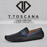 T.TOSCANA 2016 Fashion Black and Blue Loafer Style Driving Shoes Men